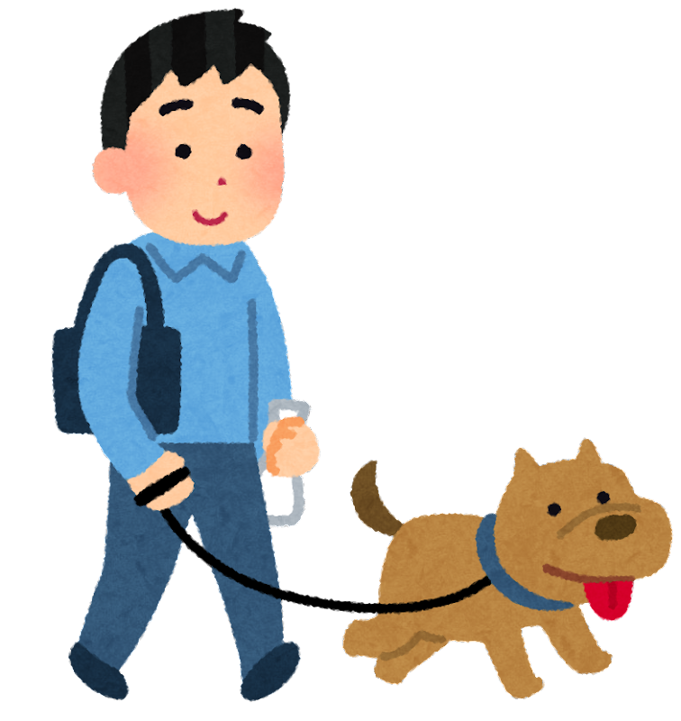 散歩する男性