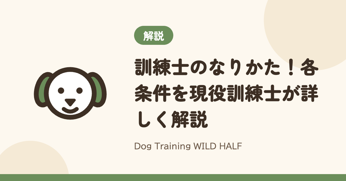【未知】訓練士のなりかた！各条件を現役訓練士が詳しく解説